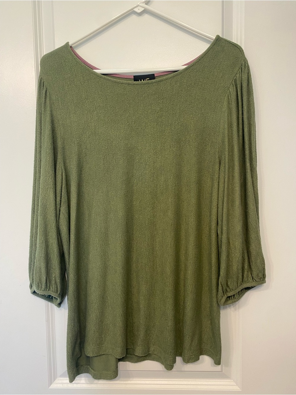W5 Olive Green Boatneck Women's Top Size Large